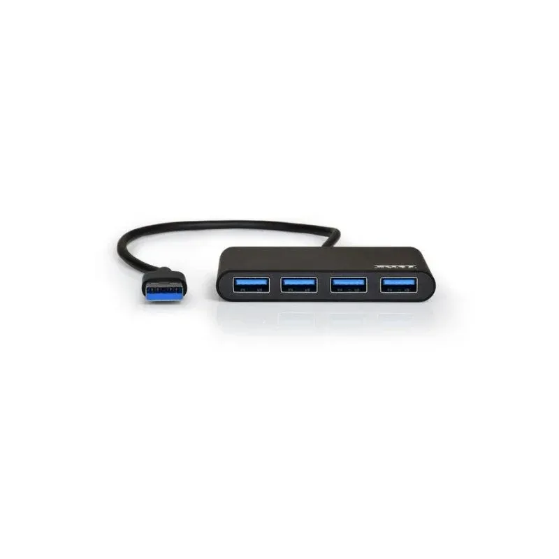Hub Port Designs 4 portas 5000 Mbit/s USB 3.2 Gen 1 900121 preto alumínio