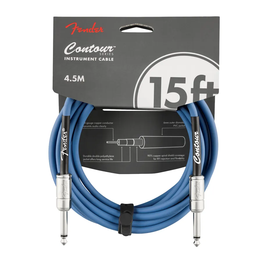 Cabo de Instrumento Fender Contour™ Series Azul Lake Placid 4.5m