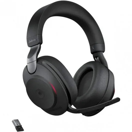 Headset Jabra Evolve2 85 MS Teams Bluetooth com Suporte de Carga USB-A Preto
