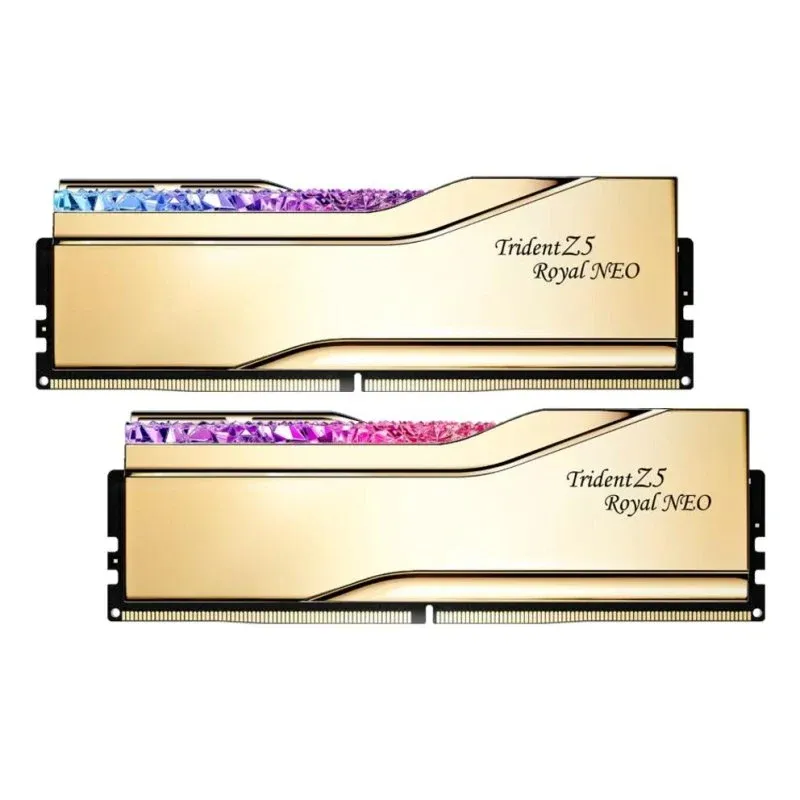 Memória RAM G.Skill Trident Z5 Royal Neo 32GB 2x16GB DDR5 8000MHz CL38 AMD EXPO RGB dourado