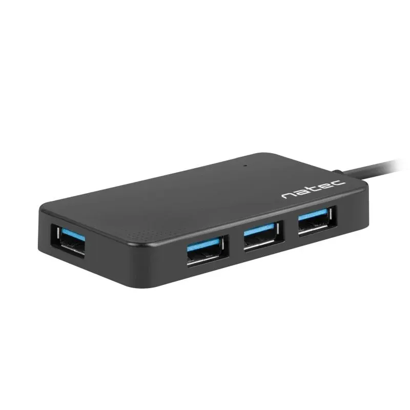 Hub NATEC Moth USB 3.2 Gen 1 5 Gbps 4 Portas Preto 0,15m