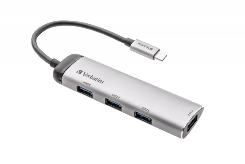 VERBATIM HUB USB-C 4xUSB3.0 ALUMINIO #PROMO 2026#