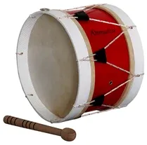Bombo Tradicional Adamastor Nº1 Vermelho/Aro Branco 28cm