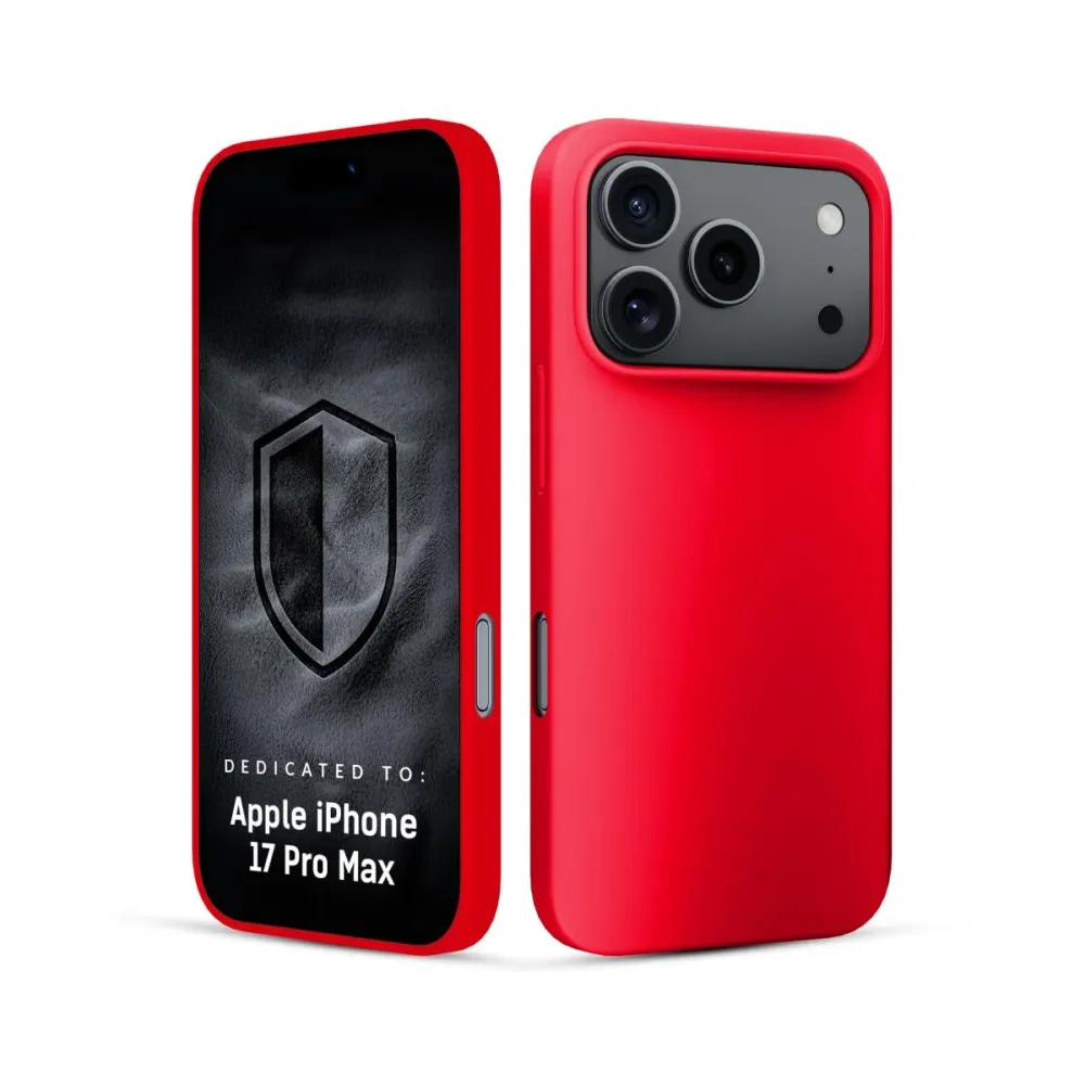 Capa de Silicone 3MK Hardy Mellow iPhone 17 Pro Max Vermelha