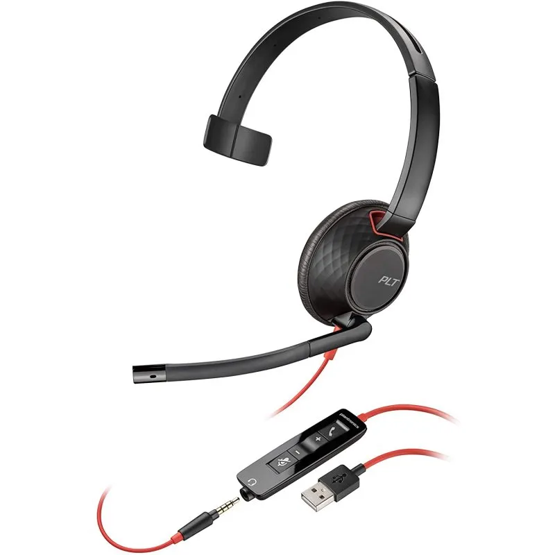 Plantronics Blackwire 5210 Headset Monoaural Jack 3.5mm/USB-C Preto