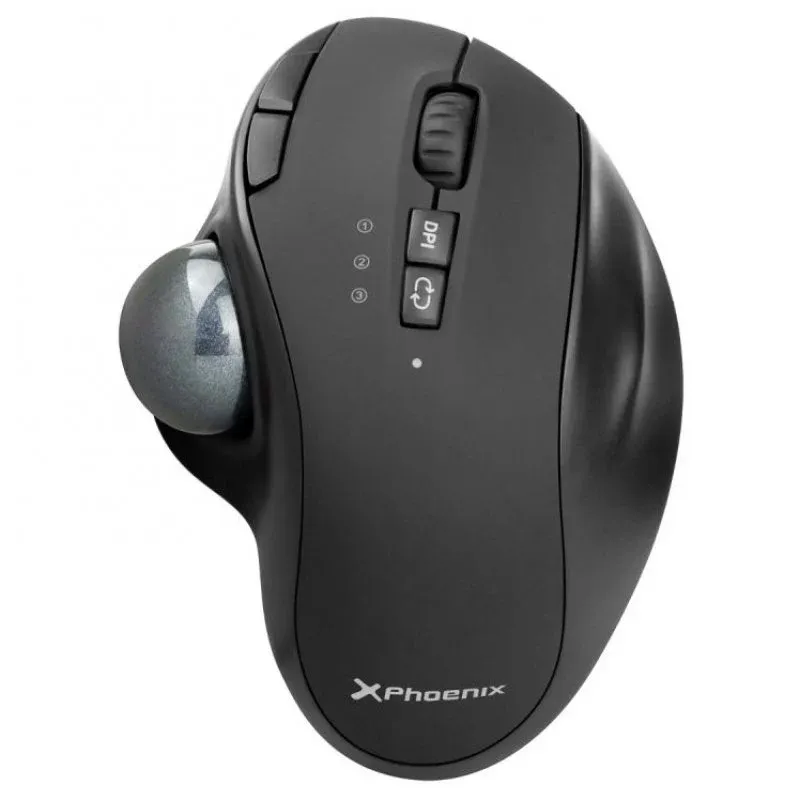 Phoenix Ergo T1 Rato Óptico Trackball Sem Fios 2400DPI Preto
