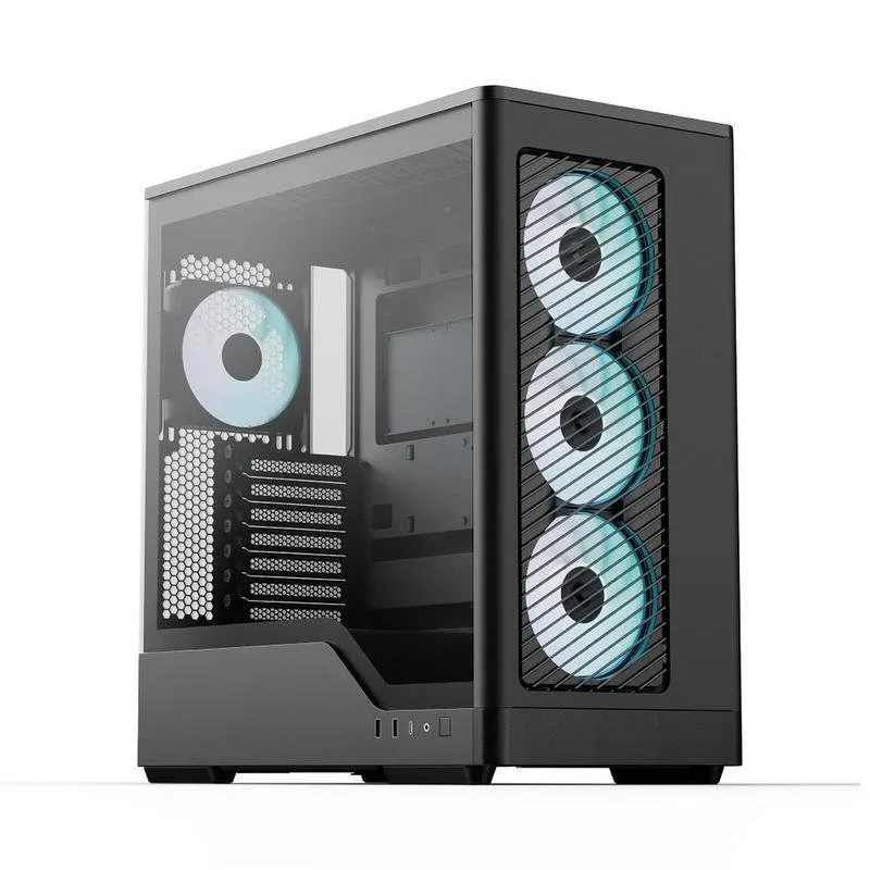 Caixa de Computador Caixa torre média AeroCool D520A ACCM-DS05143.11 ARGB janela vidro lateral