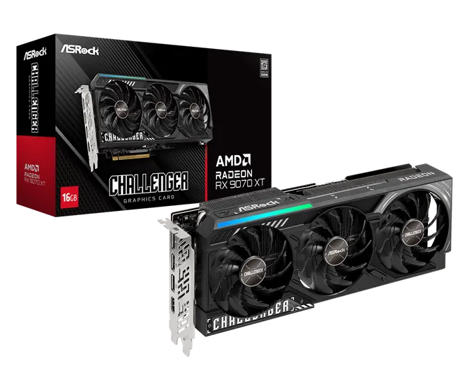 Gráfica ASRock Radeon RX 9070 XT Challenger 16GB GDDR6
