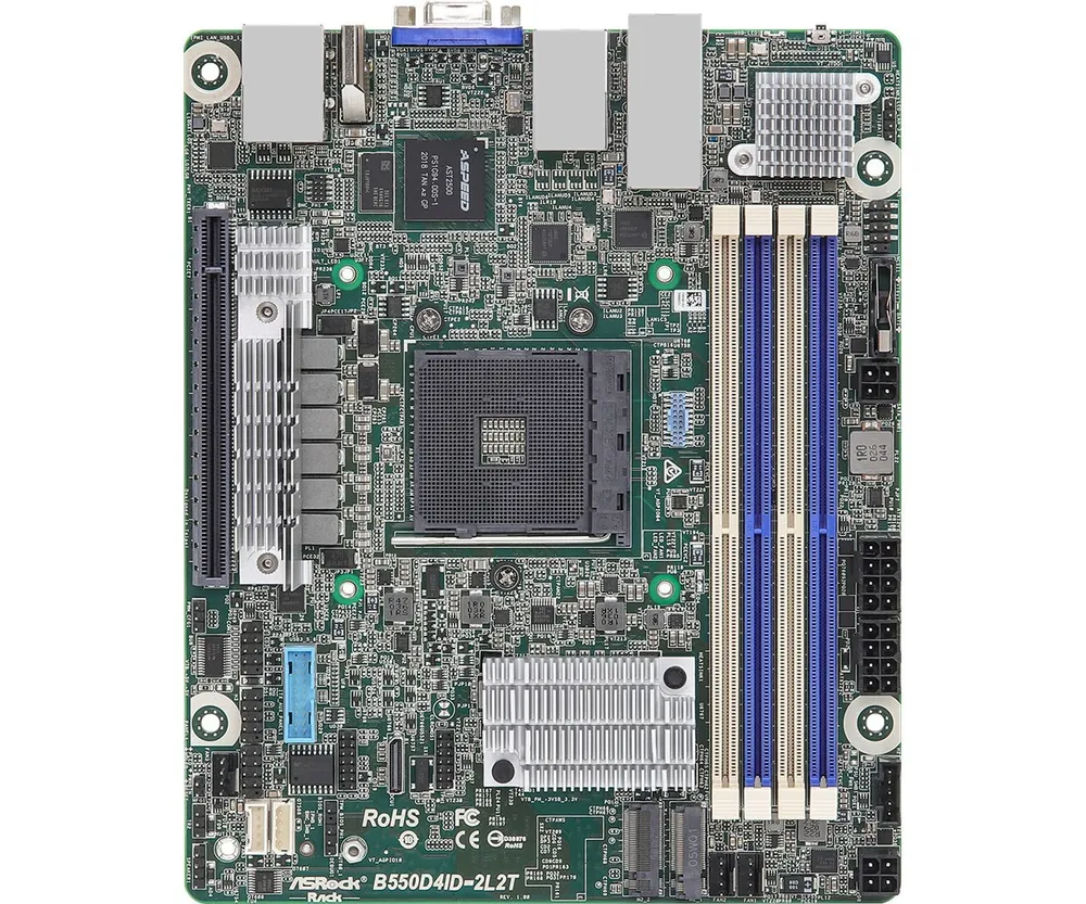 ASRock B550D4ID-2L2T, 1xSKT AM4, AMD Ryzen 5000, B550 B550D4ID-2L2T