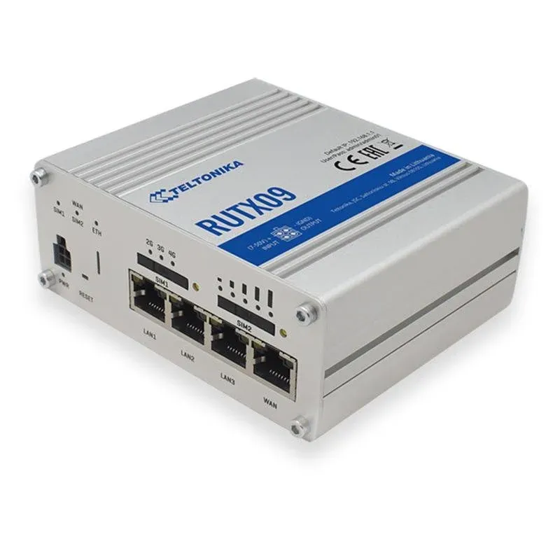 Router Teltonika RUTX09 Ethernet WAN 4G LTE 1Gbps Alumínio SIM