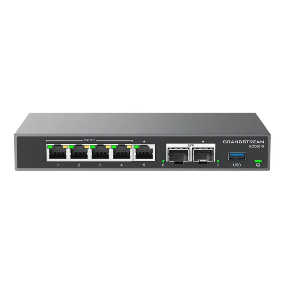 Router Grandstream GCC6010 2.5Gbps 2x Gigabit SFP 4x IEEE802.3af/at PoE Preto