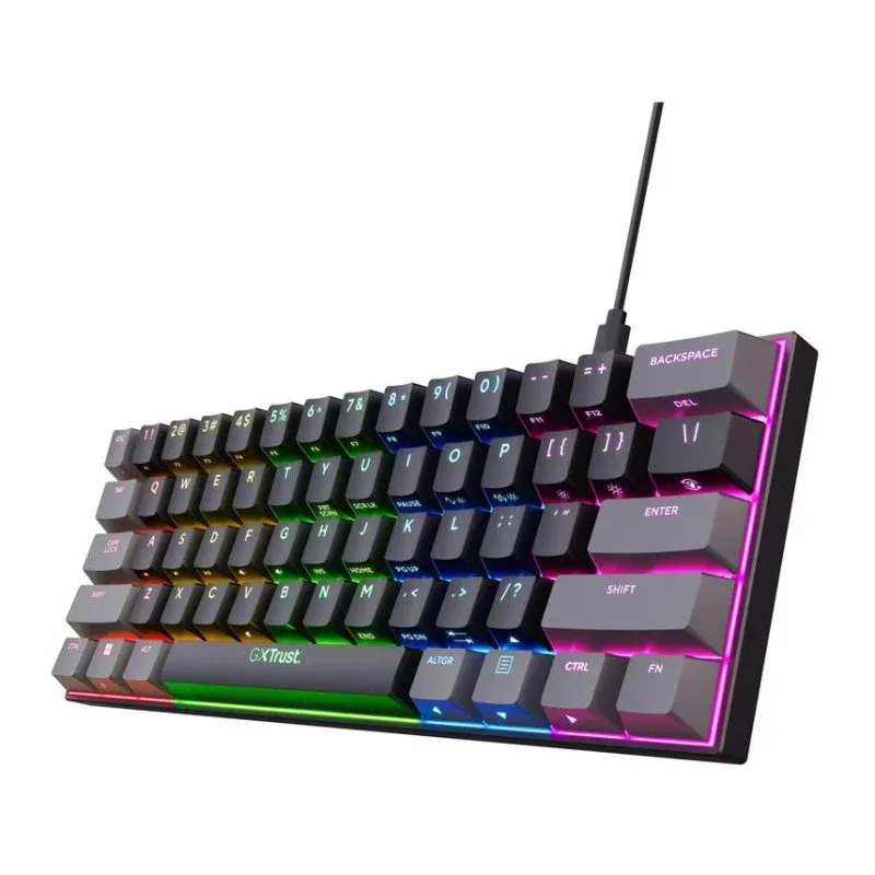 Teclado mecânico Trust GXT 867 Acira Layout FR retroiluminado RGB 60%