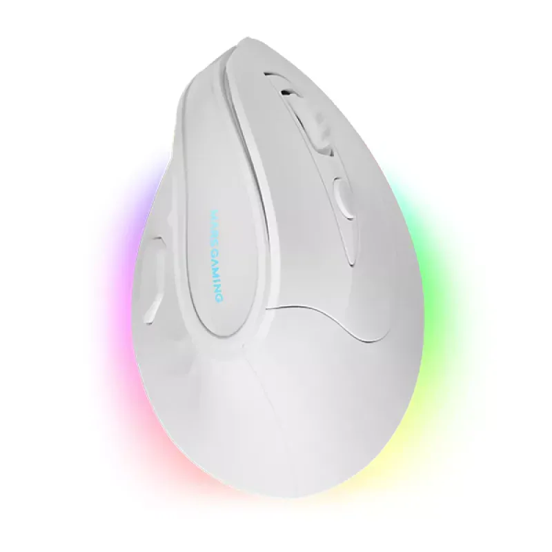 Rato Óptico Mars Gaming MM-SK Ergonomic Vertical RGB Wireless/Bluetooth 8400DPI Branco