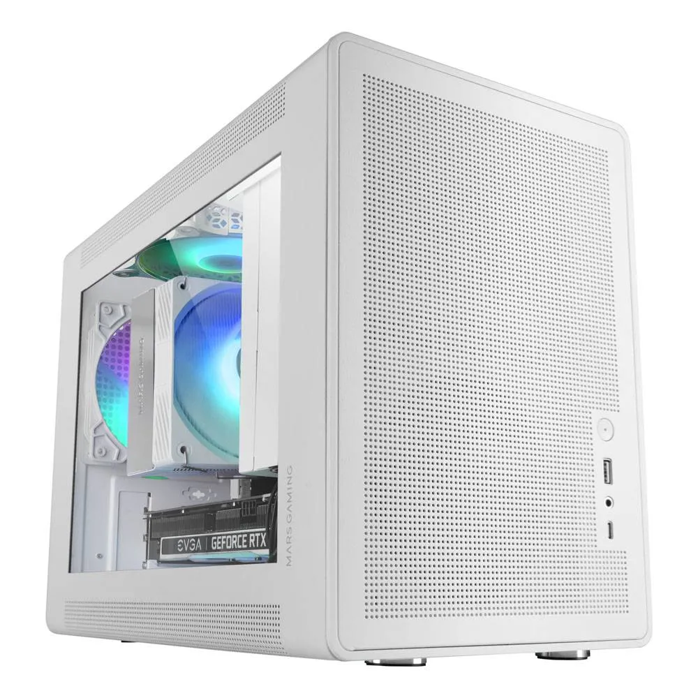 Caixa Micro-ATX Mars Gaming MC-XPS Compact Gaming FRGB Tempered Glass Branca