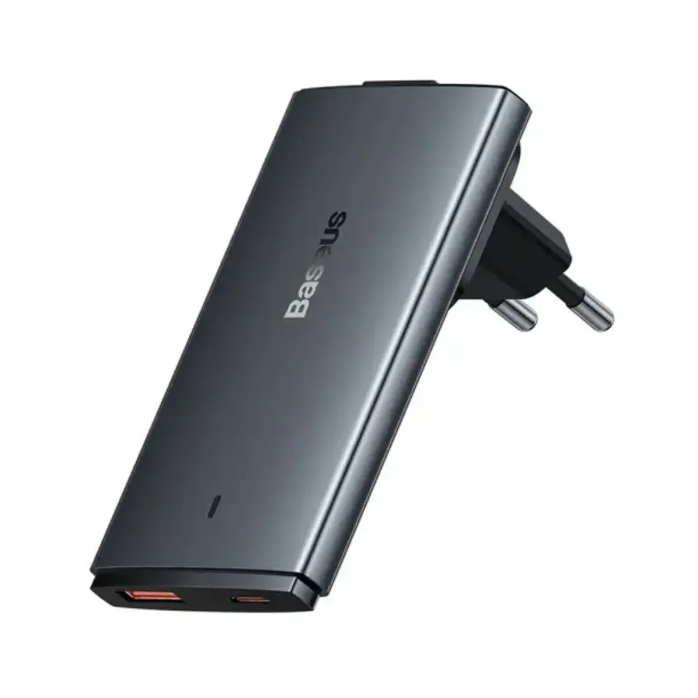 Carregador Baseus GaN5 Pro Fast 65W USB-C USB-A Cinzento