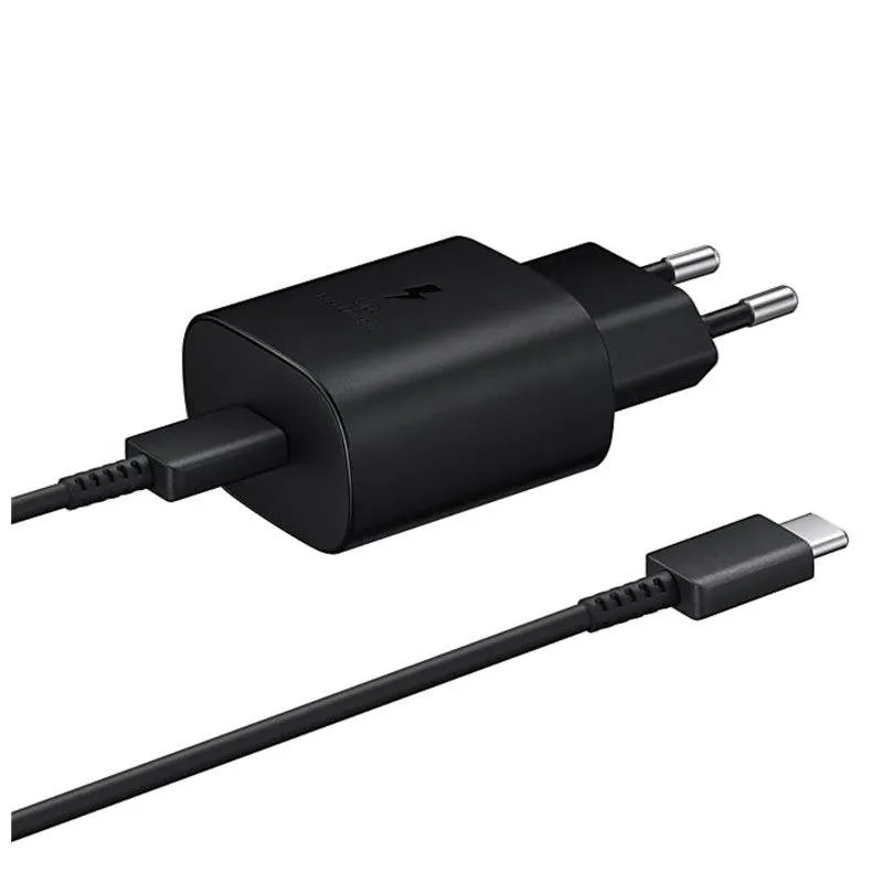 Carregador Samsung Tipo-C Fast Charger 25W Preto - EP-TA800EBE+EP-DA705BBE