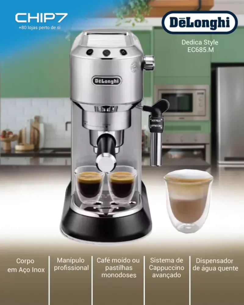 Máquina de Café DeLonghi Dedica Style 15 Bar - EC685.M