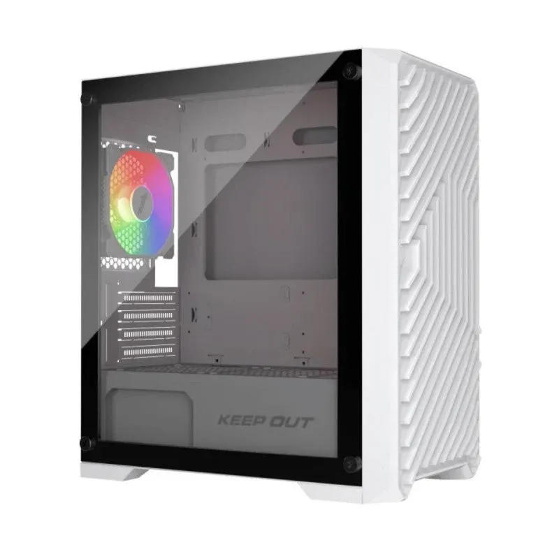 Caixa de Computador Keep Out XC-220 Glass Caixa Gaming ARGB Micro-ATX Vidro Temperado Branca