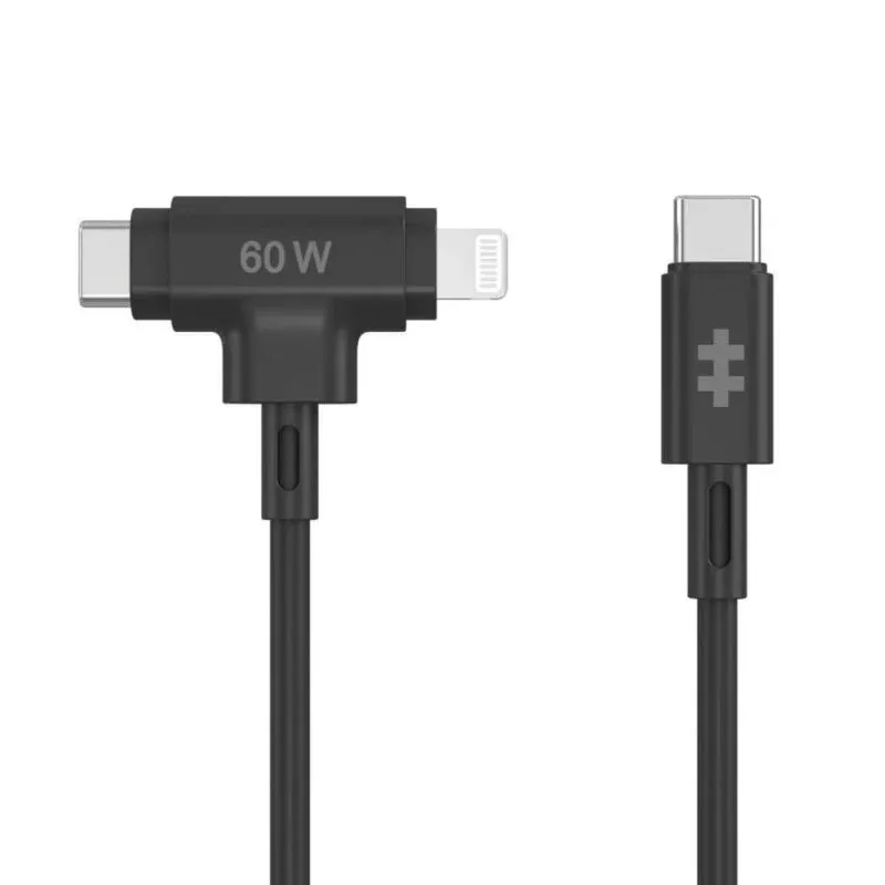 Fonte Alimentação Cabo TARGUS Targus® Hyper® HyperJuice Silicone 60W USB-C & Lightning 1,5m Preto