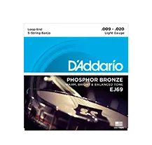 Jogo Cordas Banjo D'Addario EJ69 Loop End 009-020