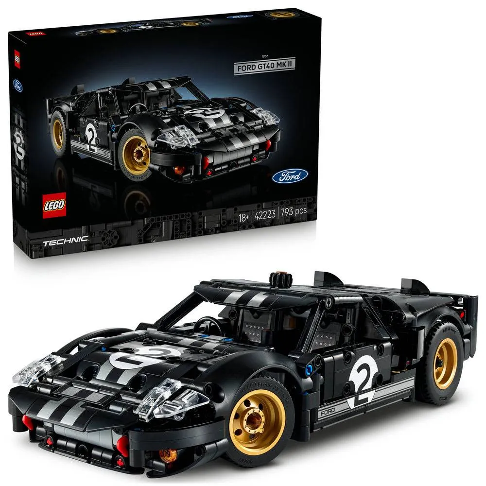 LEGO Technic: Carro de Corrida 1966 Ford GT40 MKII | Idades 18+ | 793 Peças | Item 42223