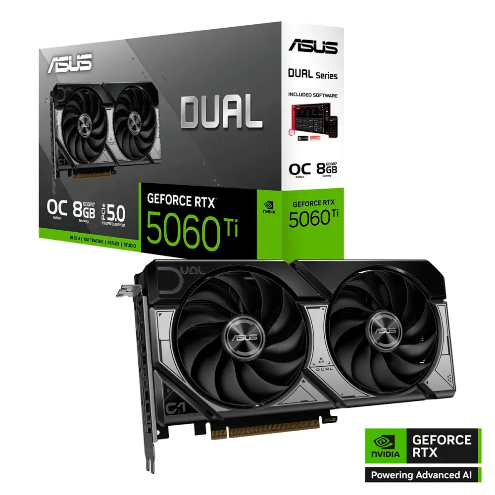 Placa Gráfica Asus NVIDIA GeForce RTX 5060 Ti Blackwell Dual OC 8GB GDDR7 DLSS4