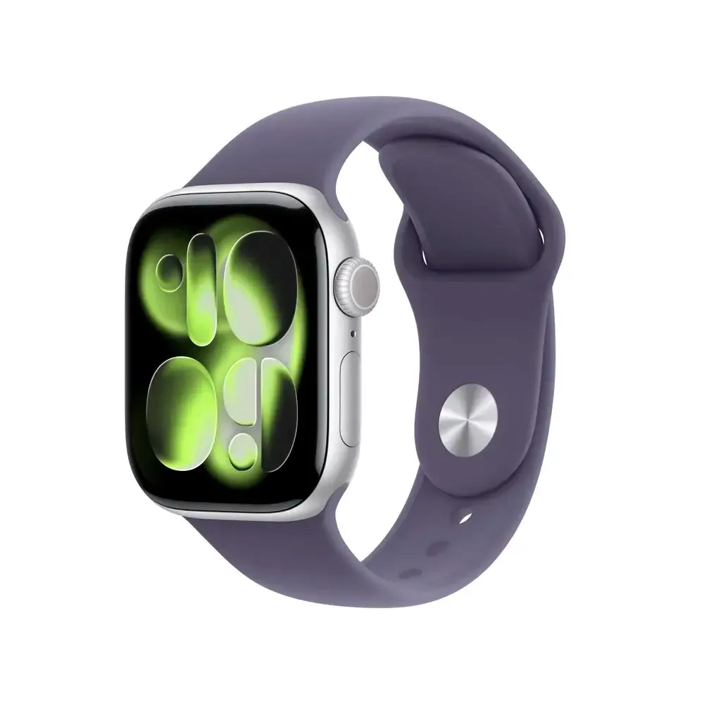 Apple Watch Series 11 GPS + Cellular 42mm Alumínio Prateado c/ Bracelete Desportiva Roxo Névoa - S/M