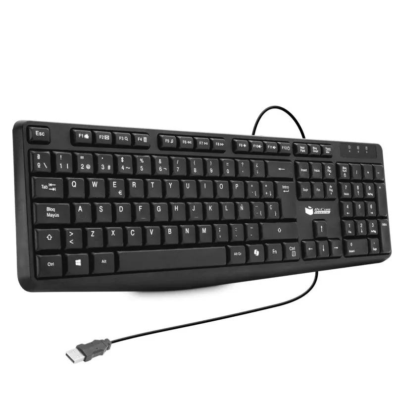 PcCom Essential K20 Teclado USB com Tecla Copilot Preto