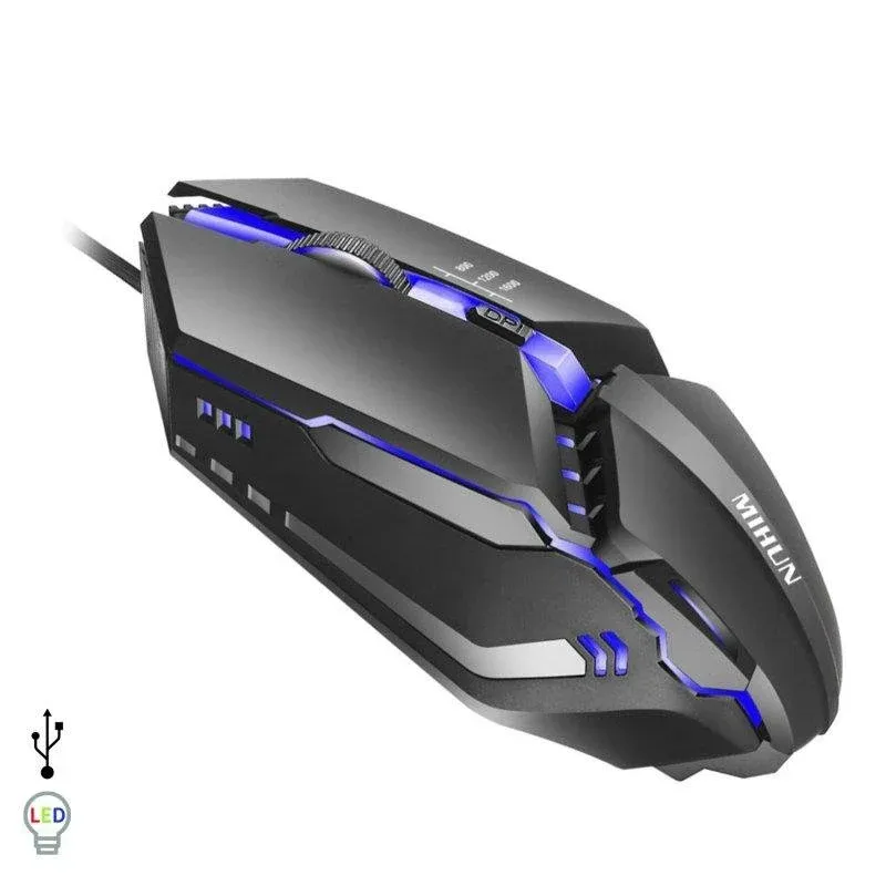 Rato Dam Electronics G314 USB 1600 DPI Preto RGB Ergonomico 4 Botões