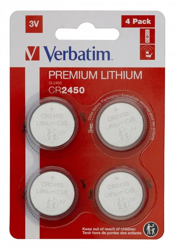VERBATIM PILHAS CR2450 3V LITHIUM PACK 4