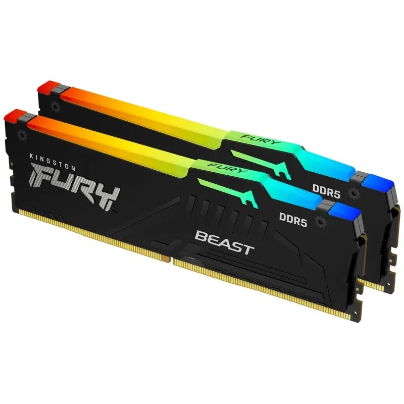 Memória RAM Kingston FURY Beast DDR5 RGB 6000MHz 32GB 2x16GB CL36 AMD EXPO