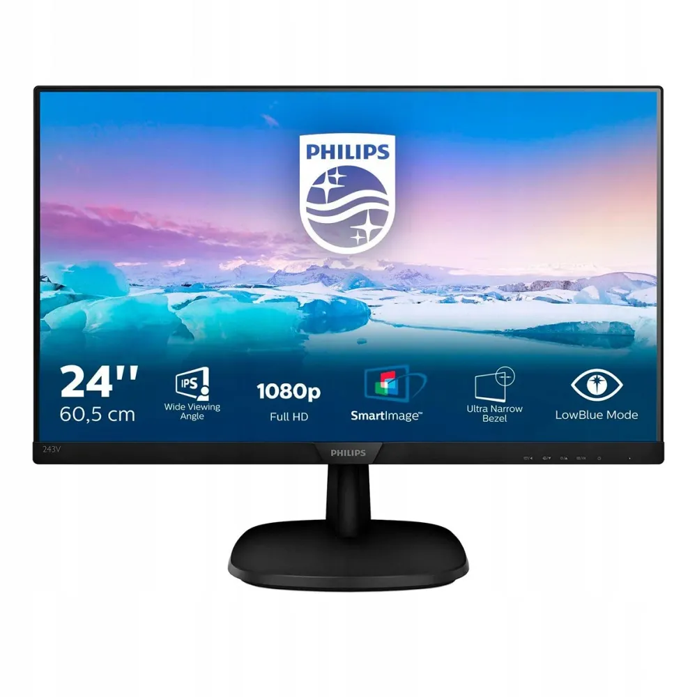 Monitor Philips V Line 23.8" IPS FHD 75Hz Preto