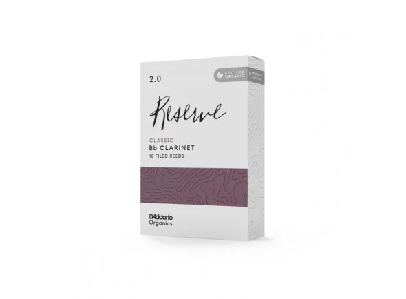 Daddario Organic Reserve Classic Bb Clarinet Reeds, Strength 2.0 10-pack