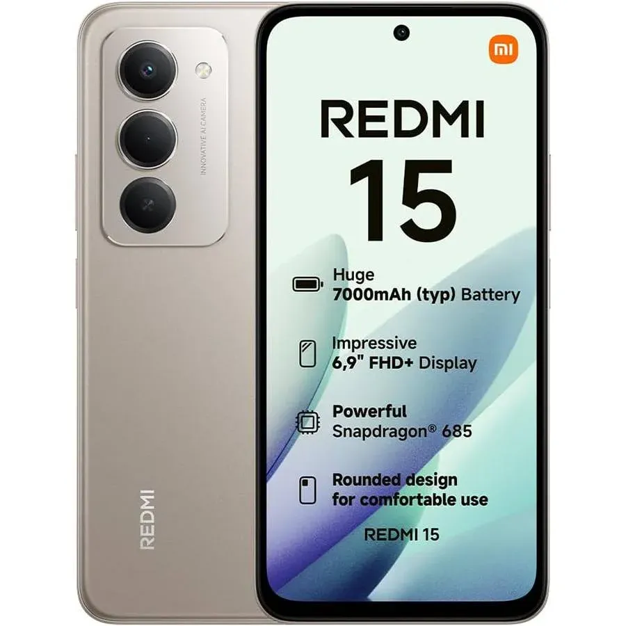 Smartphone Xiaomi Redmi 15 4G 6.9 8GB/256GB Dual SIM Sandy 16.7'' FHD Octa-core (4x2.8 GHz 8GB 256GB Adreno 610