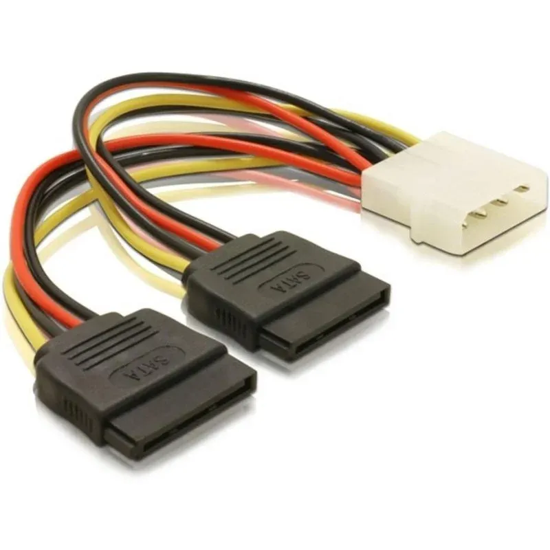 Fonte Alimentação Cabo Power SATA HDD Delock 2x SATA HDD para 4pin macho 0,112 m multicolor
