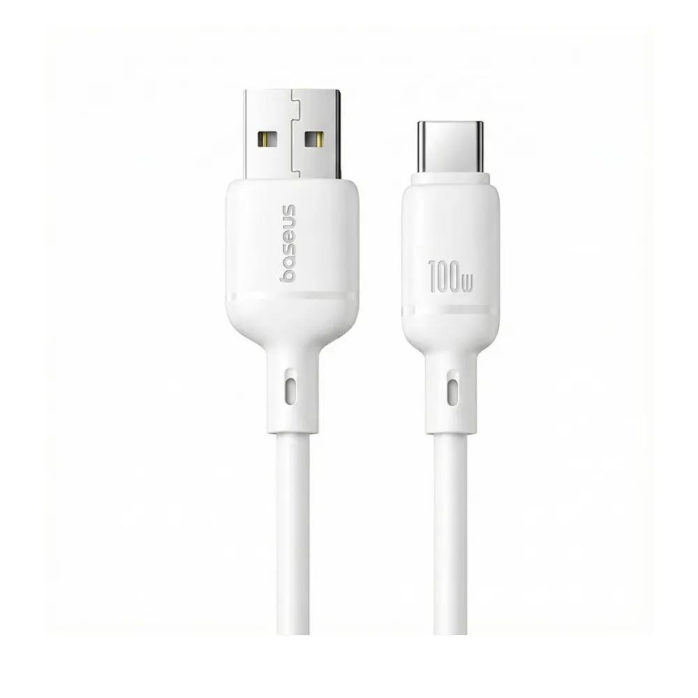 Cabo de Dados Baseus USB-A para USB-C 3A 1m Branco