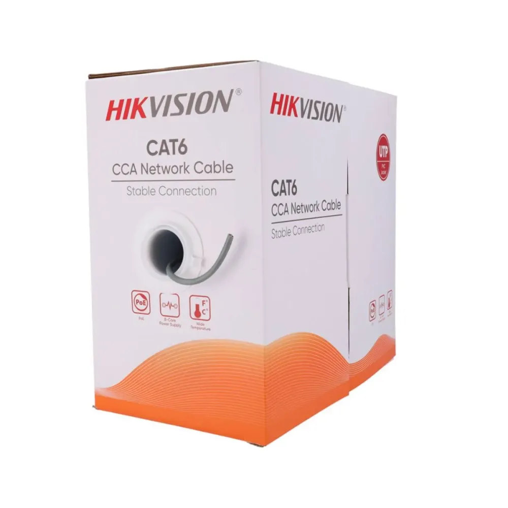 Cabo de Rede Hikvision UTP Cat6 Cinzento - DS-1LN6UU/CCA