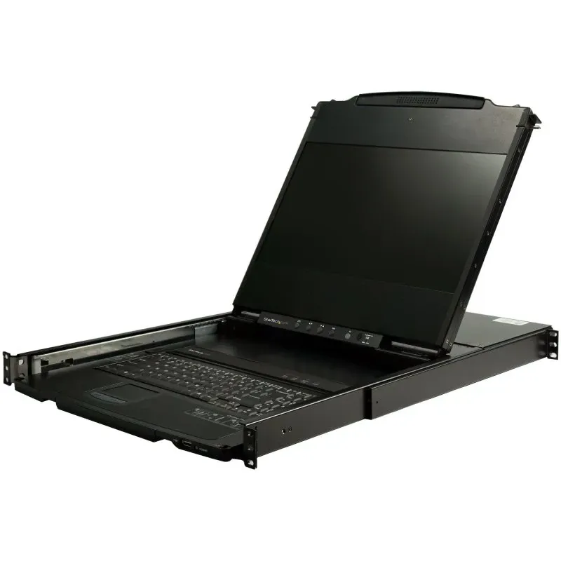 StarTech Dual Rail Rackmount KVM Console HD 1080p, Single Port DVI/VGA KVM with 17" LCD Monitor for Server Rack, Fully Featured 1U LCD KVM Drawer with Cables, USB Support, 44230 MTBF - Single Port Console (RKCOND17HD) - Consola KVM Com chave KVM - 1