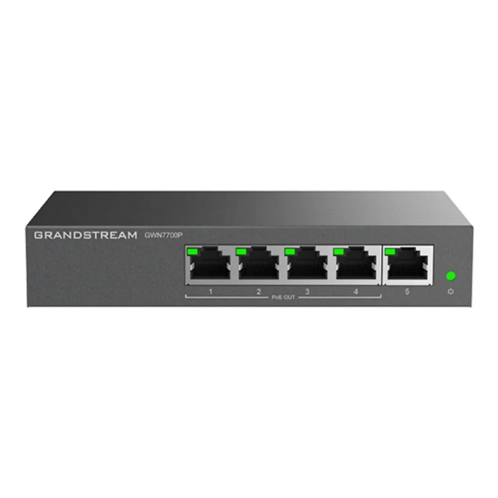 Switch Grandstream GWN7700P 5x GbE 4x PoE 802.3 af/at