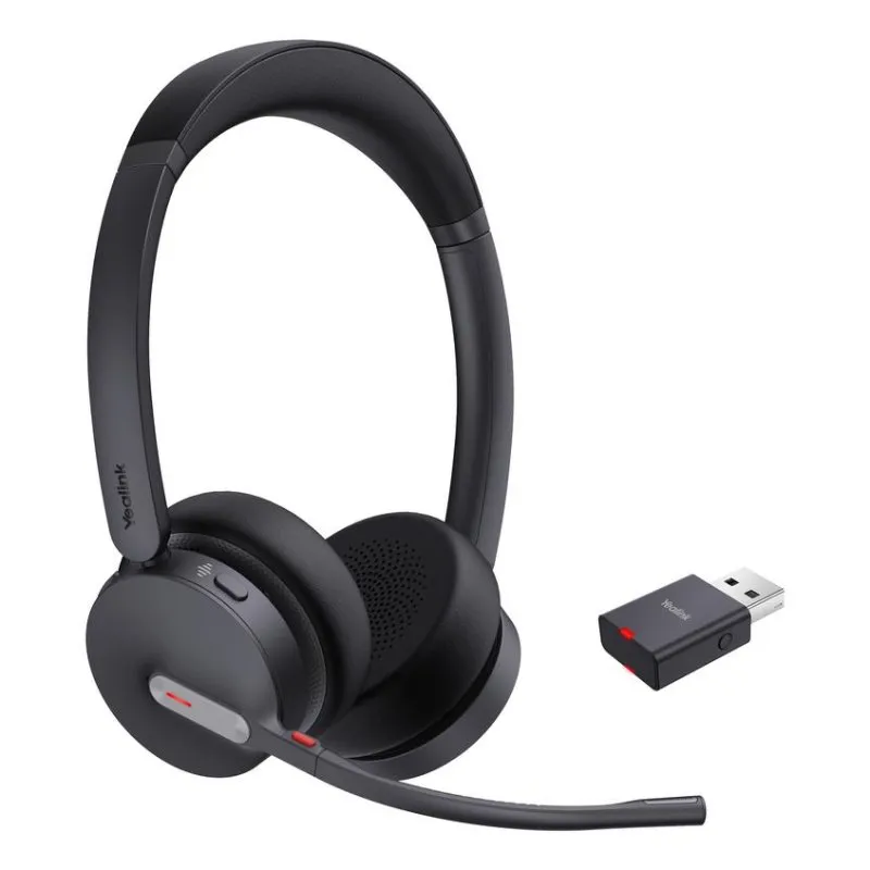 Auriculares Yealink WH64 Hybrid Dual UC sem fios DECT Bluetooth Escritório ANC Preto