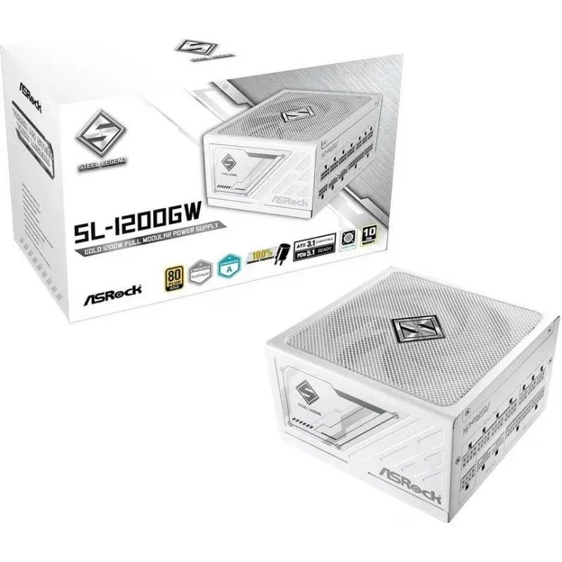 Fonte Alimentação Fonte de Alimentação AsRock Steel Legend SL-1200GW 1200W Certificação 80+ Gold modular