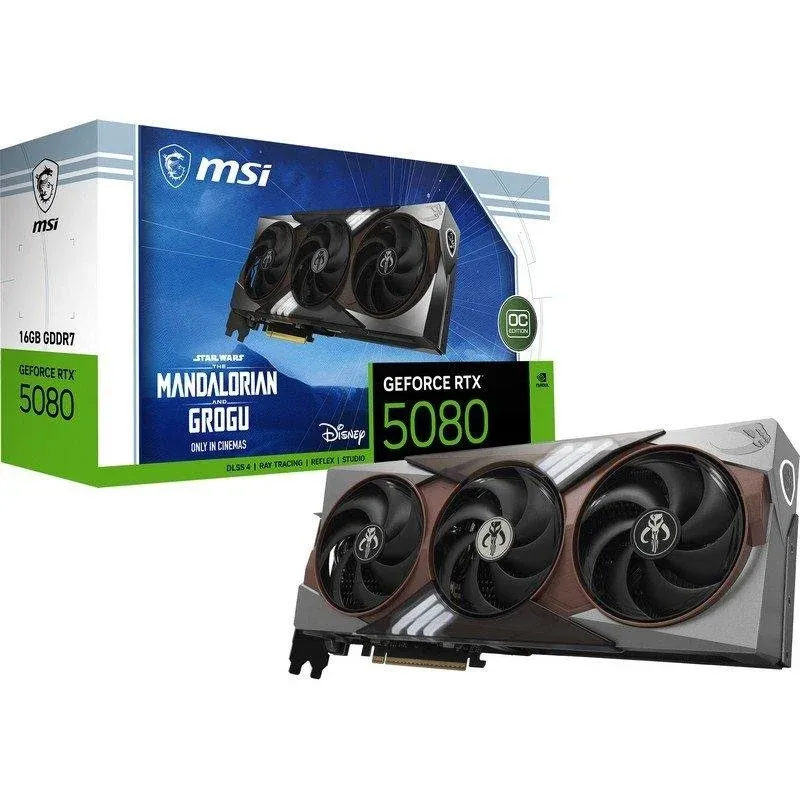 Placa gráfica MSI GeForce RTX 5080 The Mandalorian and Grogu OC 16GB GDDR7 Reflex 2 RTX AI DLSS4