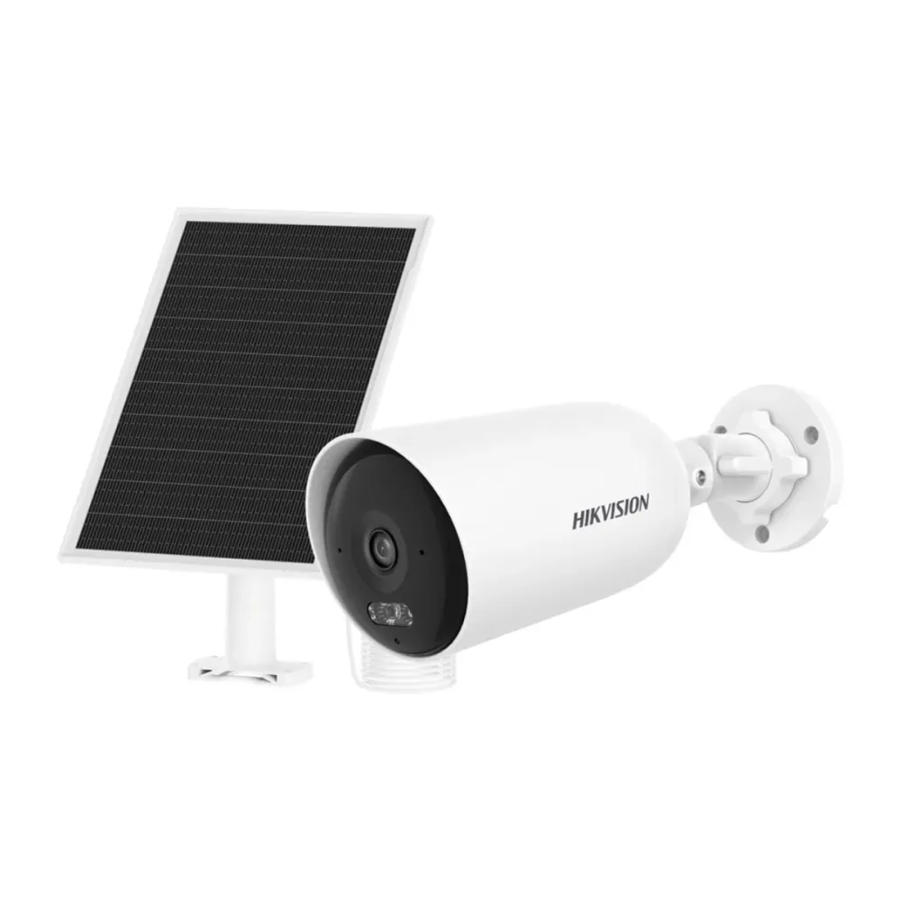 Câmara de Segurança IP Hikvision Bullet TurboHD 2.8mm IP66 com Painel Solar IP65 - DS-2CFS04/4G(2.8mm) Branco