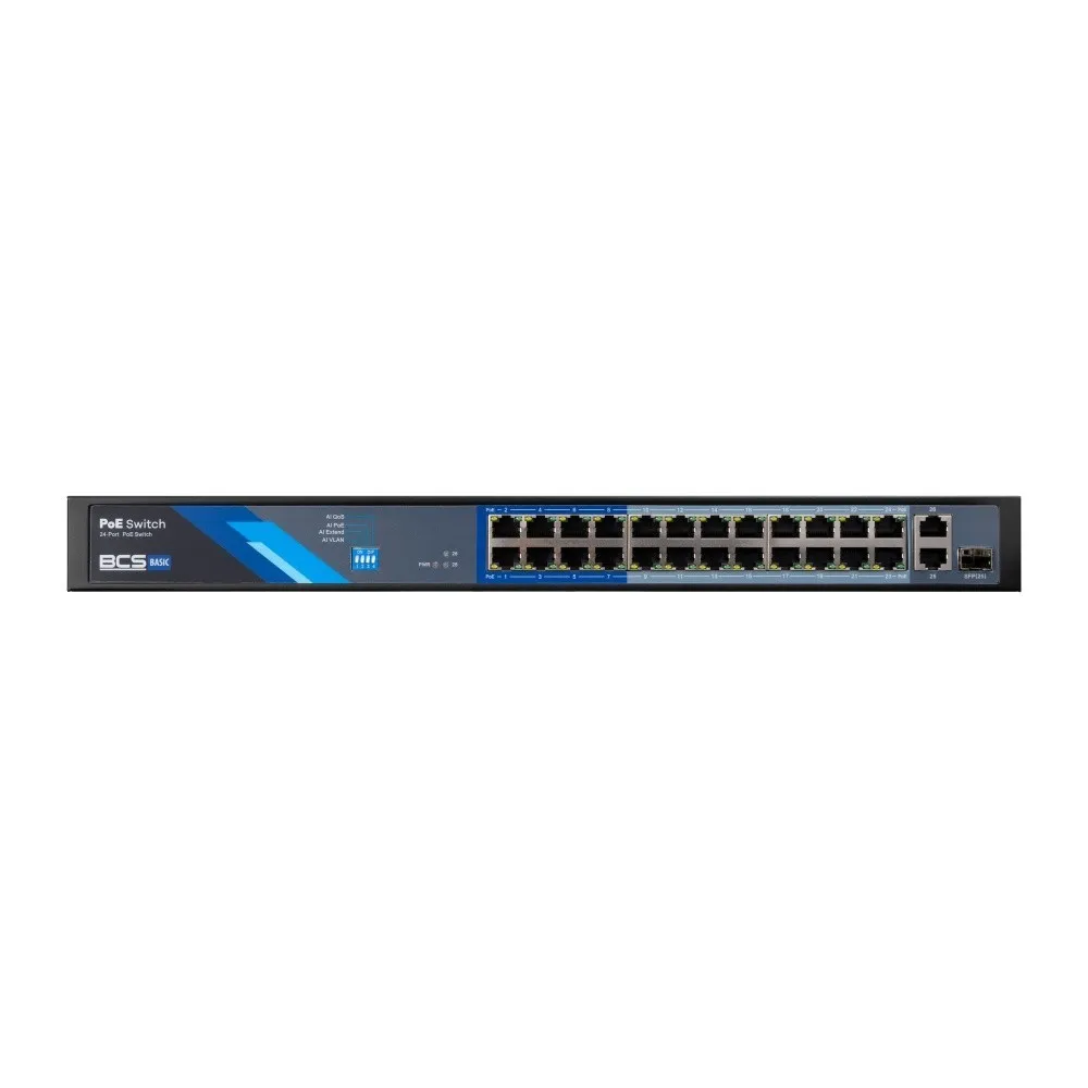 BCS BCS-B-SP2402G-1SFP Switch PoE de 24 portas com BCS-B-SP2402G-1SFP