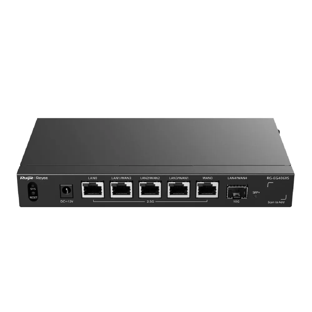 Router Reyee EG406XS Dual-Band WiFi 6 Portas 5x Gbe 2.4GHz/5GHz - RG-EG406XS