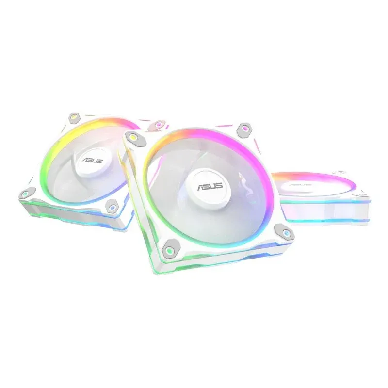 Ventoinhas ASUS Prime MR120 ARGB Reverse White Pack 3x 120mm 1600RPM Brancas