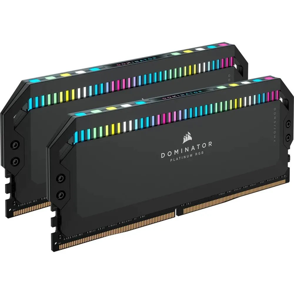 Memória RAM UDIMM Corsair Dominator Platinum RGB 64GB (2x32GB) DDR5-6000MHz (AMD Expo/Intel XMP) CL30 (30-36-36-76) 1.40V Preta