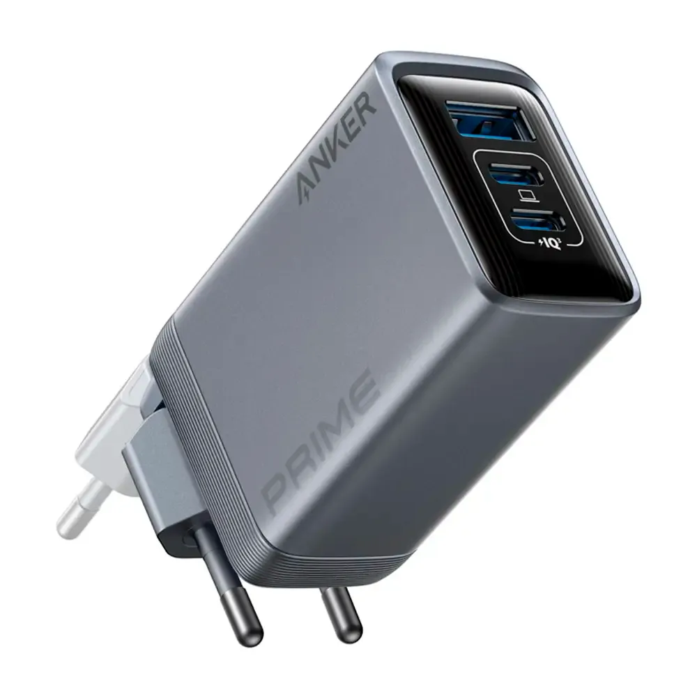 Carregador Anker Prime Charger GaN Dual USB-C + USB-A PD 100W Cinza