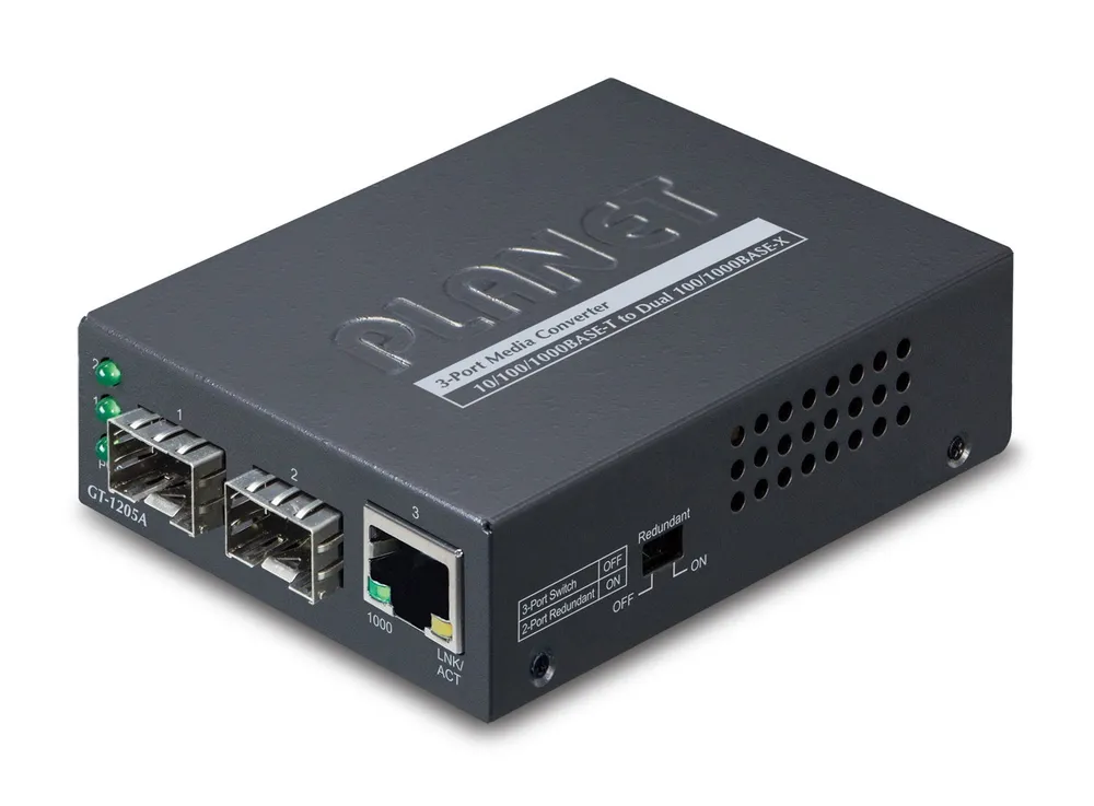 PLANET GT-1205A network media converter 1000 Mbit/s Black GT-1205A