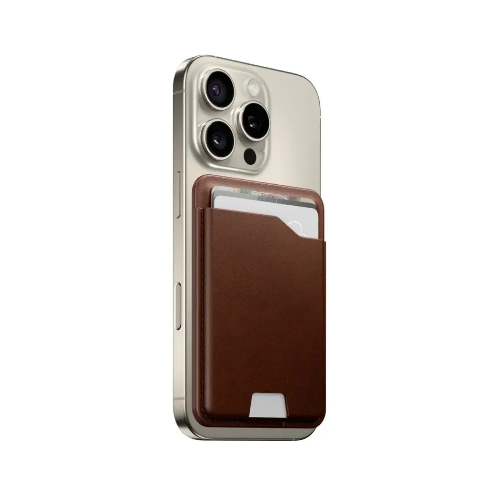 Carteira MagSafe Nomad Couro c/ Find My Castanho